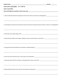 Student Name: #______ Study Guide for Miss Spitfire