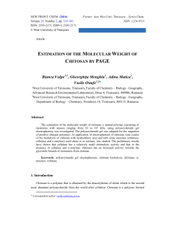 estimation of the molecular weight of chitosan by