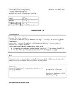 3rd Year literature