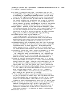 This passage is adapted from Edith Wharton, Ethan Frome