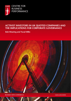 activist investors in uk quoted companies and the