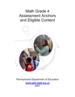 Math Grade 4 Assessment Anchors and Eligible Content