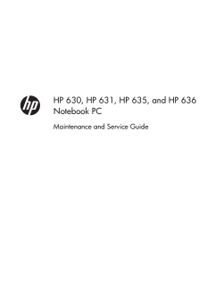 HP 630, HP 631, HP 635, and HP 636 Notebook PC