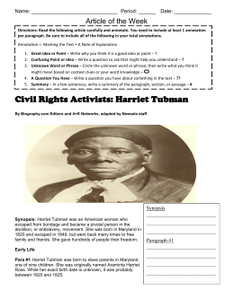 Civil Rights Activists: Harriet Tubman