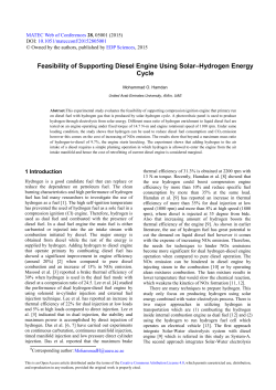 Feasibility of Supporting Diesel Engine Using Solar&ndash;Hydrogen