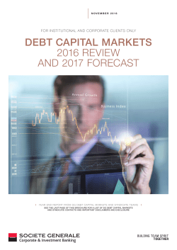 : SG CIB DCM 2016 Review and 2017 Forecast