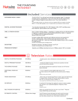 THE FOUNTAINS RATESHEET