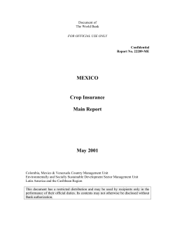 MEXICO Crop Insurance Main Report May 2001