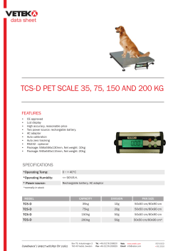 tcS-D pet Scale 35, 75, 150 anD 200 kg