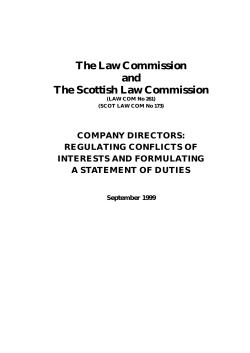Regulating Conflicts of Interest and formulating a Statement of Duties