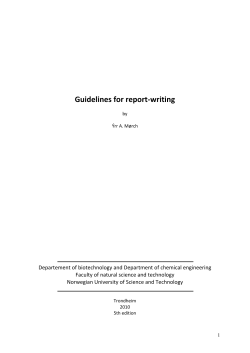 Guidelines in report-writing
