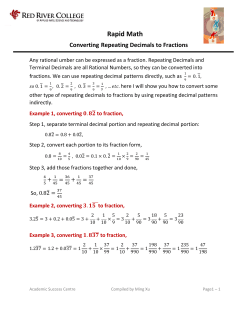 Converting Repeating Decimals to Fractions