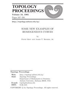 Topology Proceedings 10 (1985) pp. 347