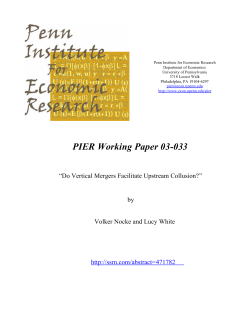 03-033 - Penn Economics - University of Pennsylvania