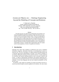 Axioms are Objects, too &mdash; Ontology Engineering