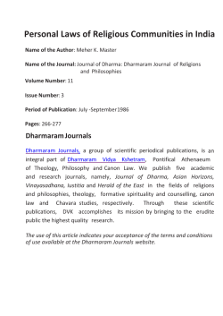 Personal Laws of Religious Communities in India