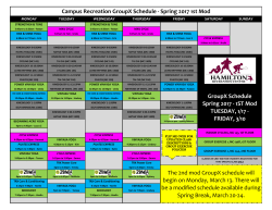 Campus Recreation GroupX Schedule