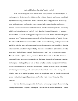 Light and Blindness: Decoding Truth in Macbeth