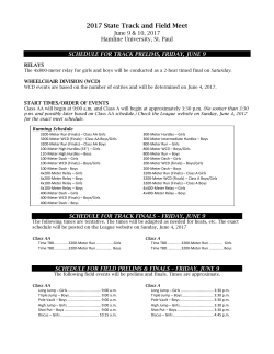 2017 Tentative State Meet Schedule