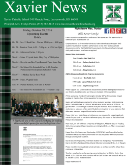 Friday, October 28, 2016 Upcoming Events K-6th