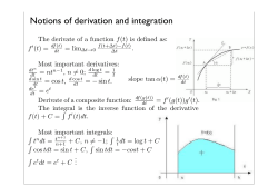 Notions of derivation and integration