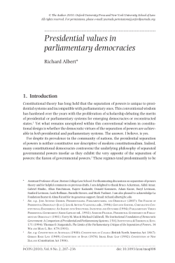 Presidential values in parliamentary democracies