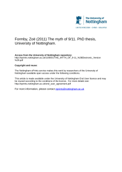 Formby, Zoë (2011) The myth of 9/11. PhD thesis, University of