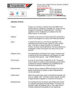 Glossary of terms Torque - Gedore