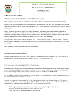 A Message from Mrs. Hamilton Welcome to a new school year