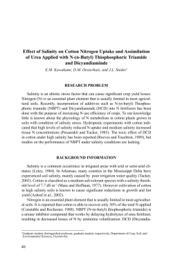 Effect of Salinity on Cotton Nitrogen Uptake and Assimilation of Urea