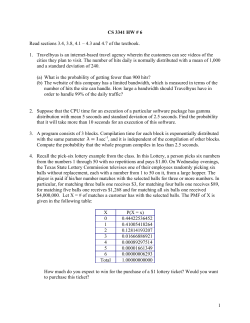 1 CS 3341 HW # 6 Read sections 3.4, 3.8, 4.1 – 4.3 and 4.7 of the