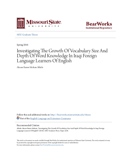 Investigating The Growth Of Vocabulary Size And