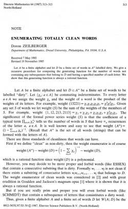 enumerating totally clean words