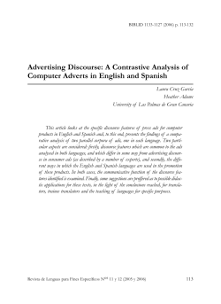 Advertising Discourse: A Contrastive Analysis of Computer Adverts
