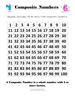 Composite Numbers Worksheet