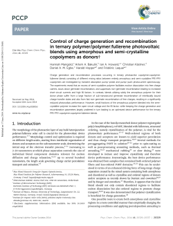 Control of charge generation and recombination in ternary polymer