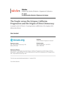 The People versus the Octopus: California Progressives and the