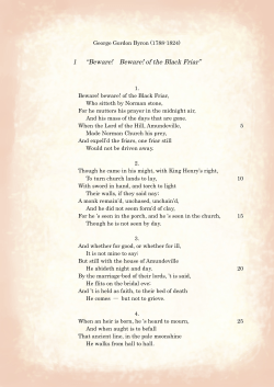 1 &ldquo;Beware! Beware! of the Black Friar&rdquo;
