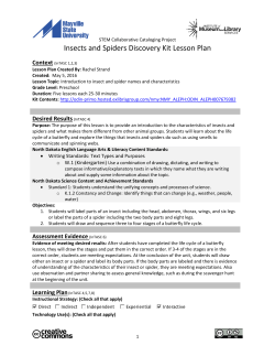 Insects and Spiders Discovery Kit Lesson Plan