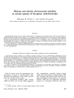 Meiosis and mitotic chromosome numbers in certain species of the