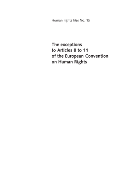 The exceptions to Articles 8-11 of the European Convention on