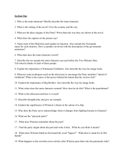 Section One 1. Who is the main character? Briefly describe the main