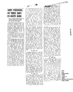 ARMY PERSONNEL ON THREE SHIPS IN ROUTE HOME