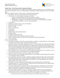 Experimental Design - duPont Manual High School