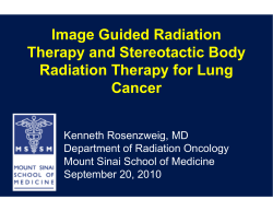 Image Guided Radiation Therapy and Stereotactic Body