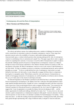 Tate Papers - Contemporary Art and the Role of Interpretation