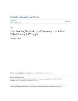 Due Process, Replevin, and Summary Remedies