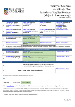 Major in Biochemistry - Faculty of Sciences