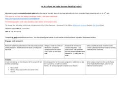 Dr Jekyll and Mr Hyde Summer Reading Project Engage and