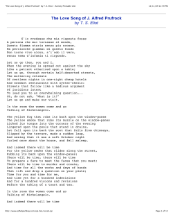 "The Love Song of J. Alfred Prufrock" by T. S. Eliot